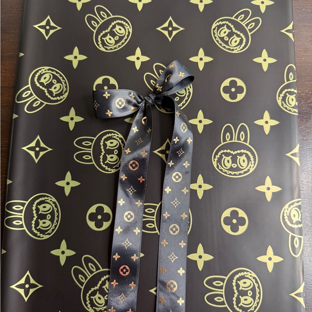 Paper Floral Wrapping Set: 20 Sheets +5 Yards Ribbon